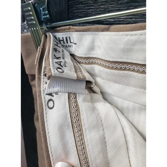 Oak Hill Premium Pants Khaki Mens Measures 52 x 25.5 Chino Flat Front Slacks - Picture 4 of 10